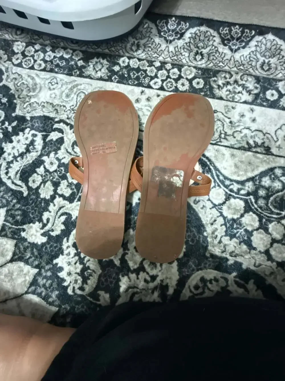 DV Dolce Vita Women's Brown Cutout Ornament Flat Thong Sandals